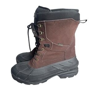 Men's Kamik Nation Plus Dark Brown Insulated Waterproof Boots Size 13 Leather
